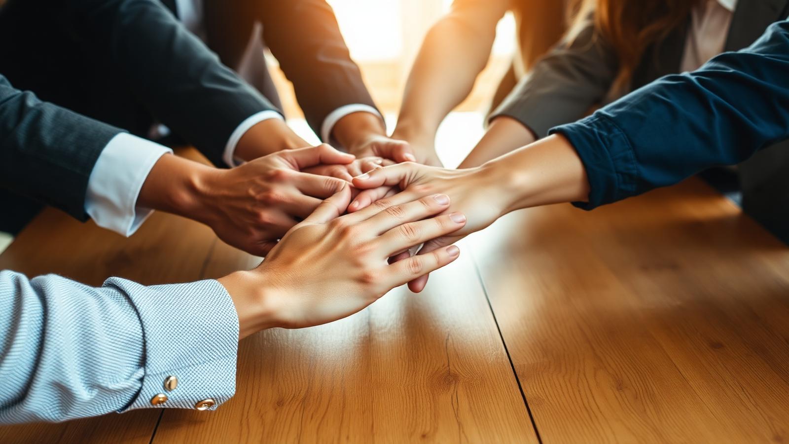 Mãos unidas em parceria